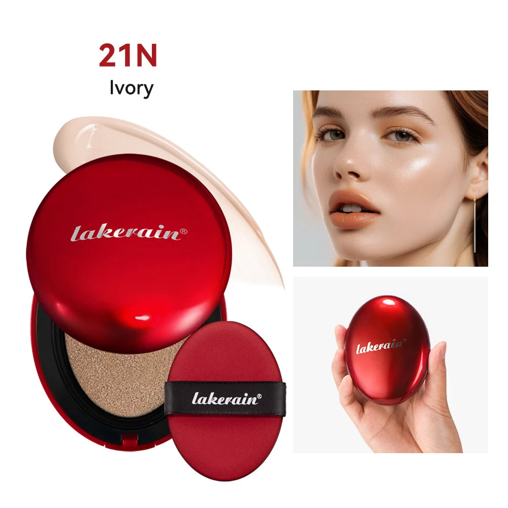 Dewy Glow Cream Cushion Foundation Hydrating 24H Long Lasting Moisturizer Natural Light Coverage Radiant Skin Finish Daily Portable Face Makeup Cosmetic