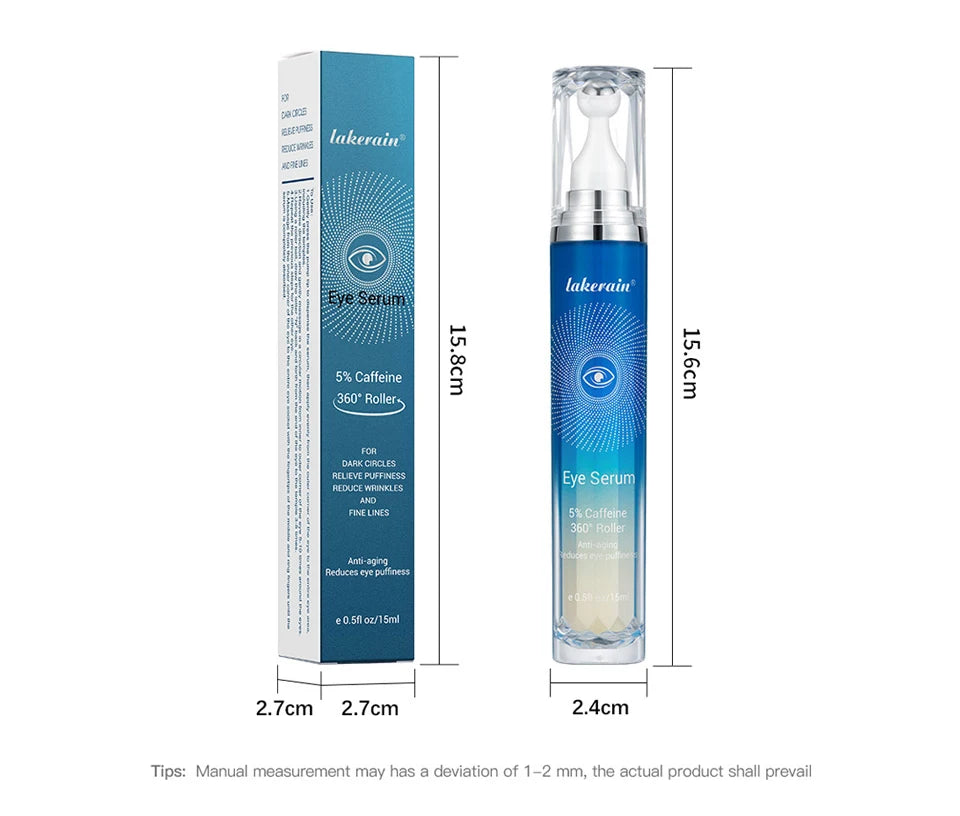 Anti-Wrinkle Eye Serum 5% Caffeine Eye Cream Eye Roller Ball Cream For Dark Circles Fades Fine Lines Remove Eye Bags 15ml