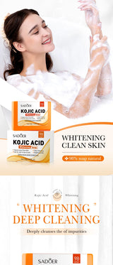 SADOER 100g Kojic Acid Whitening Soap, Handmade Bath Soap, Body Cleansing Antimicrobial Moisturizing and Disinfection Sope