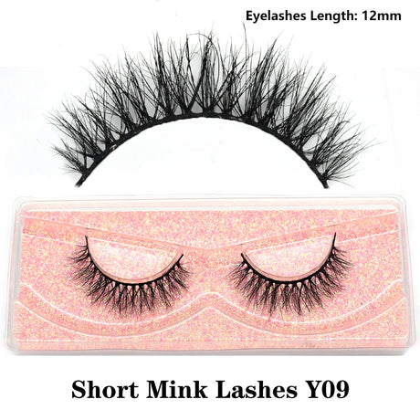 Half Lashes Mink Eyelashes Fluffy Soft False Eyelashes Wispy Cross Mink Eye Lashes Natural Short Mink Eyelash Extension Makeup