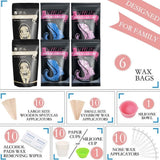 VIILIFE Waxing Kit Women Men Wax Warmer Hair Removal At Home With 6 Bags Beans Body Waxing For Eyebrows Nose Cheeks Arms Bikinis