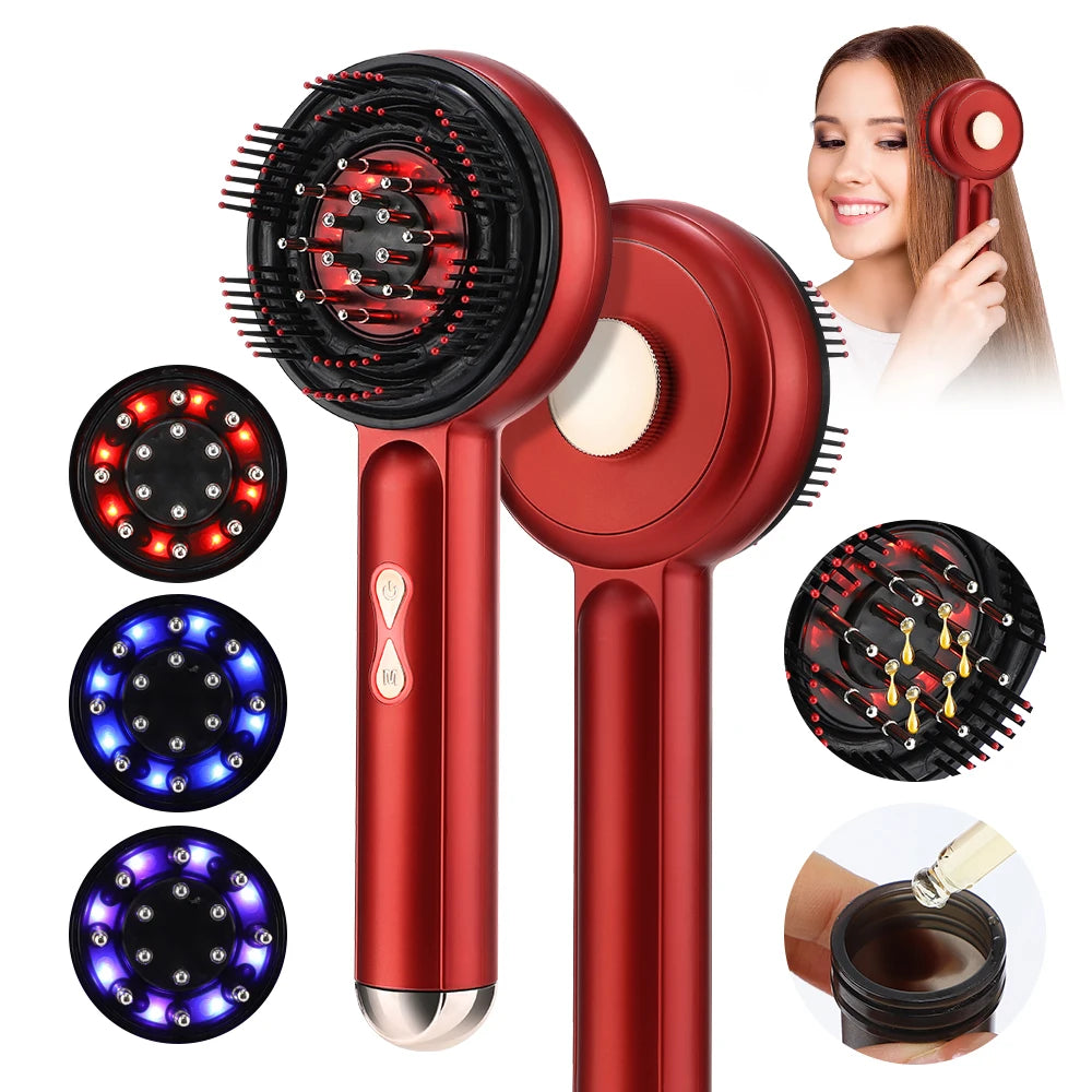 Blue Red Light Spray Massage Comb Hair Growth Vibration Head Massager Brush Anti Hair Loss Scalp Liquid Medicine Atomizing Comb