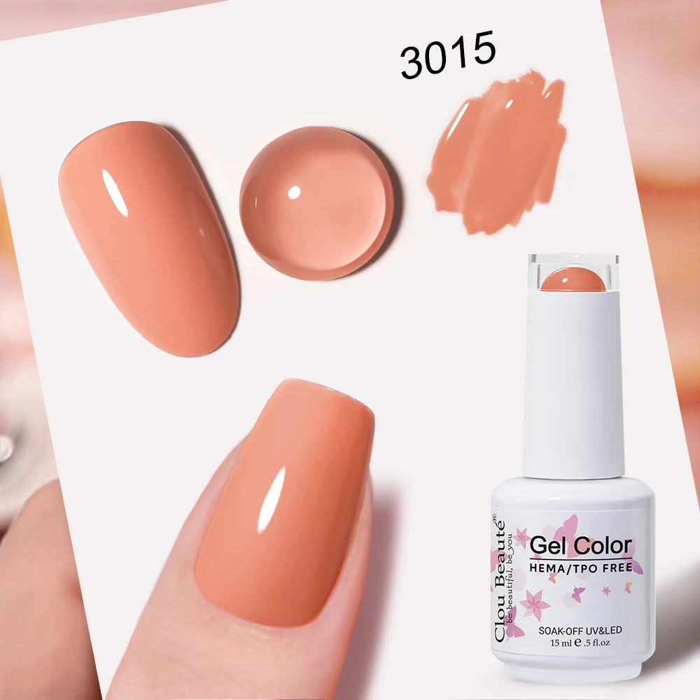 Clou Beaute Grey Color Nail Gel Polish Full Coverage Nail Polish Dark Red Gel Lacquer Varnish Vernis Semi Permanent Nail Art