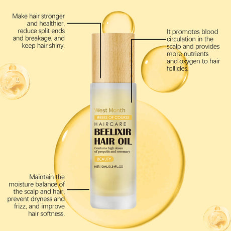 Honey Hair Oil Repair Dry Scalp Damaged Fragile Hair Helps Prevent Hair Loss Breakage Mild Formula Protects Health Hair 10ml