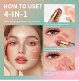 Butter Glow & Go Multiuse Stick Double-Headed Bronzer Blush Stick for Cheeks Contours Light Glossy Bronze&Pink Blusher Cosmetics