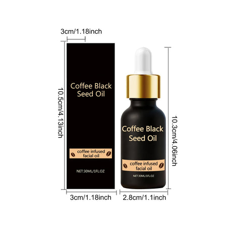 Black Seed Oil Face Serum Moisturizing & Brightening Serum with Coffee Extract Nourishes Softens Skin Daily Glowing Skin Care