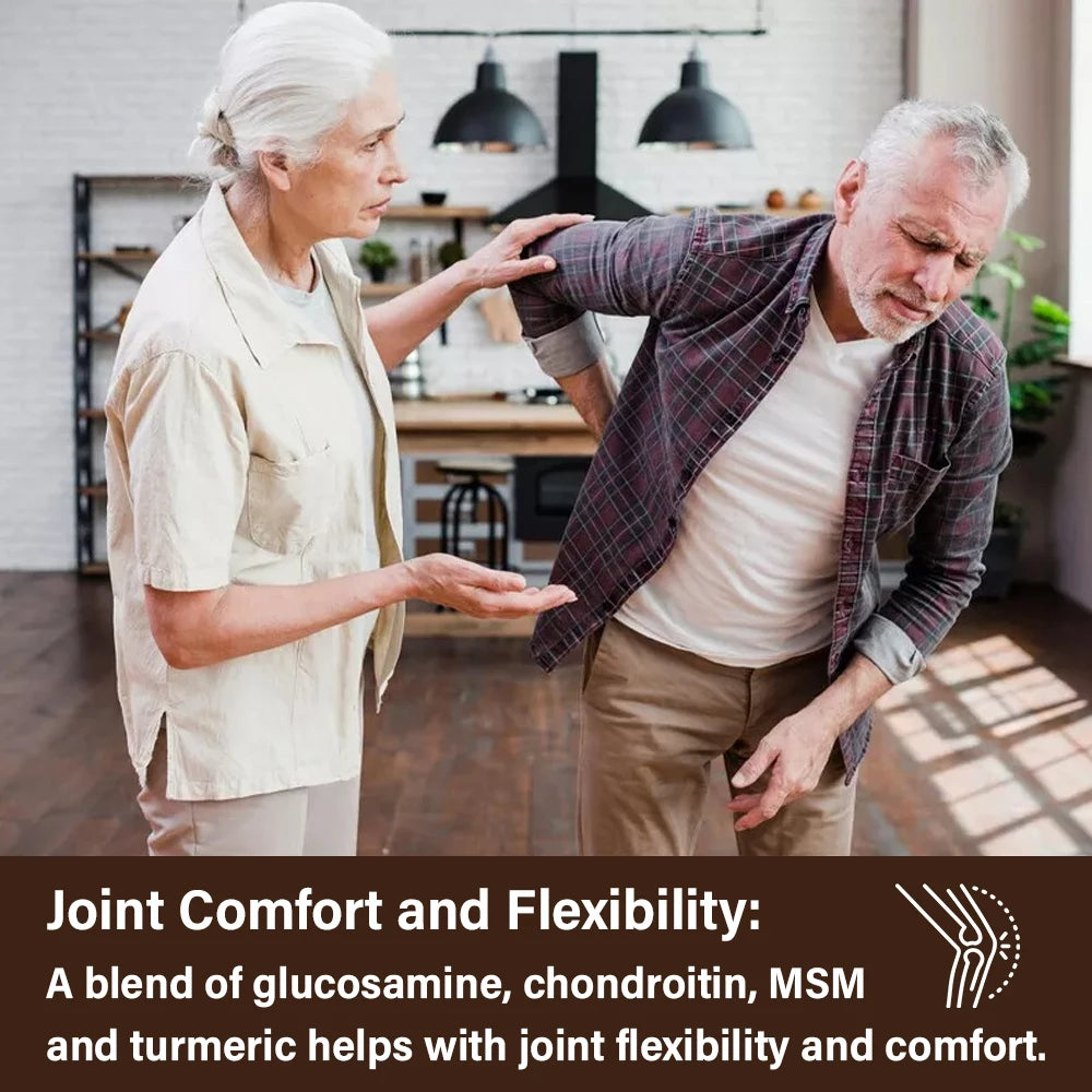 Glucosamine Chondroitin MSM – Joint Support Supplement for Women and Men with Glucosamine Sulfate for Cartilage and Flexibility
