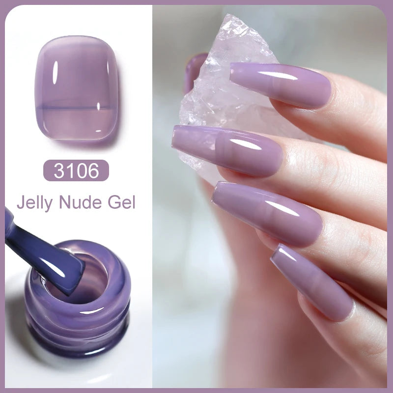 Clou Beaute Translucent Jelly Nude Pink Nail Gel Polish 15ml Vernis Semi Permanent Gel Colorful Varnish Nail Art Manicure Gel