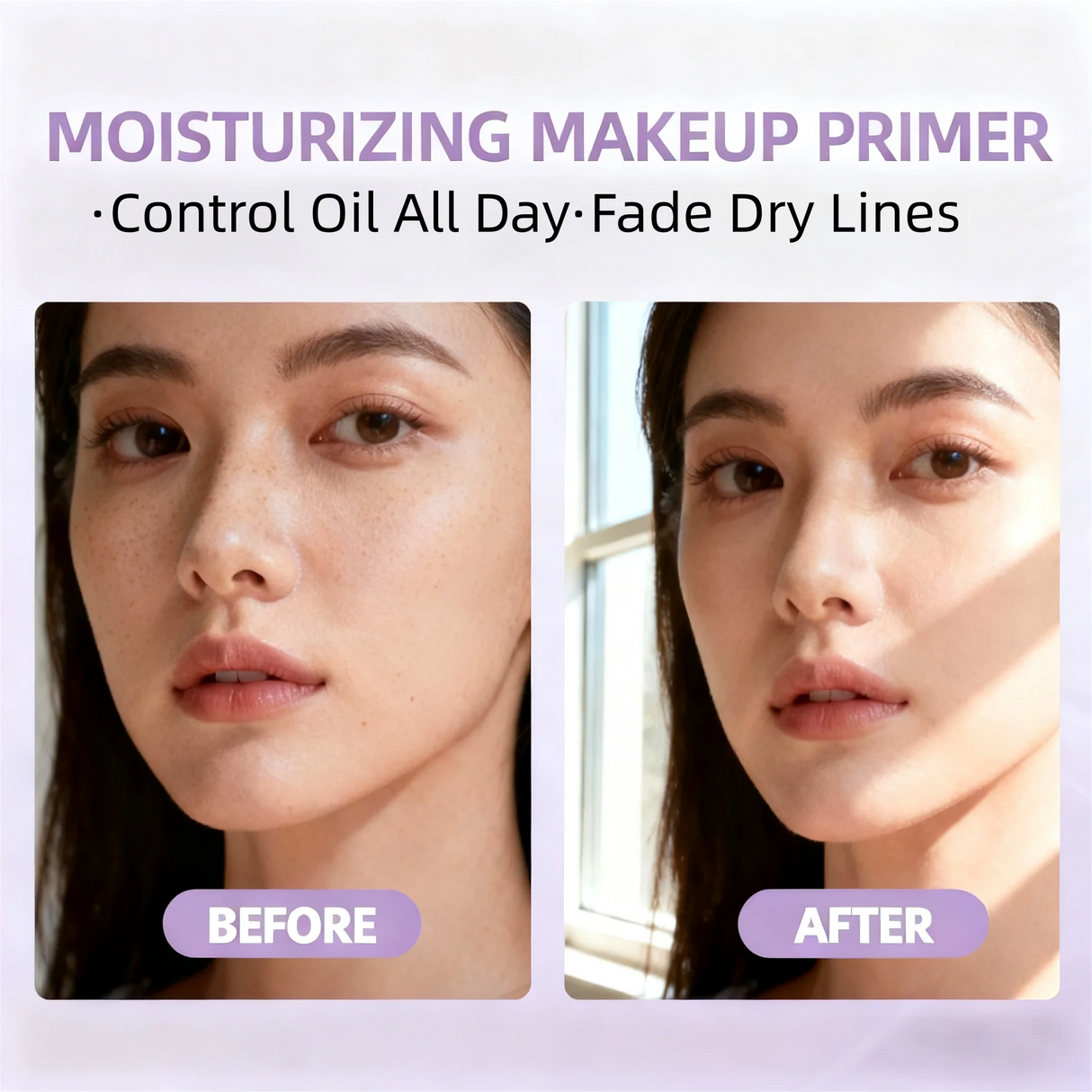 Collagen 2-in-1 Primer & Sunscreen Spf 50, Dual Chamber Face Primer with Collagen Sun Protection & Makeup Base for Flawless Skin