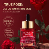 Mercilen Double Rose Time Revitalizing Essence Oil 30ml, Moisturizes, Nourishes, and Firms the Skin, Daily Facial Skin Care Essence, Makes Skin Look Younger, Contains Rose Essential Oil and Plant-Based Squalane, Suitable for
