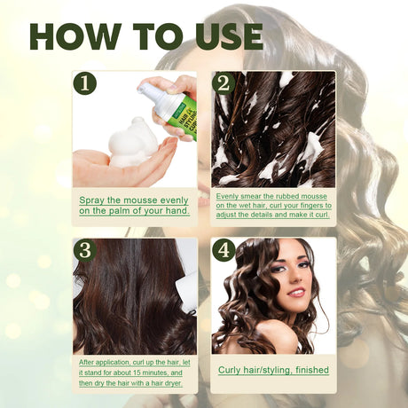 Curling Styling Mousse Natural Plant Extracts Impetuous Increase Hair Elasticity Lasting Styling Moisturizing Styling Spray 60ml