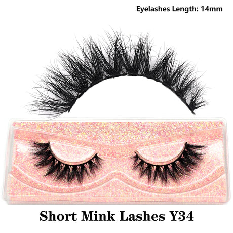 Half Lashes Mink Eyelashes Fluffy Soft False Eyelashes Wispy Cross Mink Eye Lashes Natural Short Mink Eyelash Extension Makeup