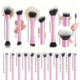 20pcs/set Pro Makeup Brushes Double Ended Foundation Concealers Blush Eye Shadows Brush for Liquid Cream Powder Blending