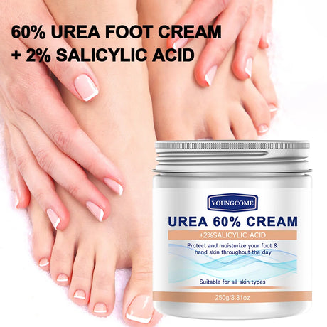 YOUNGCOME 60% urea Cream+2%salicylic Acid Moisturizing Foot Care Cream Can Moisturize Your FOOT Improving Dryness and Roughness