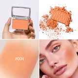 Matte Embossed Blush Palette High Pigmented Pink Coral Cheek Blush Powder With Professional Makeup Brush