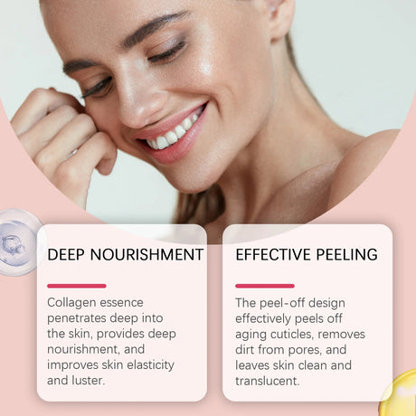 Collagen Peel Off Facial Mask,Pore Cleansing&Firming,Hydrating Glycerin&Centella asiatica,Smooth Fine Lines&Removes Impurities