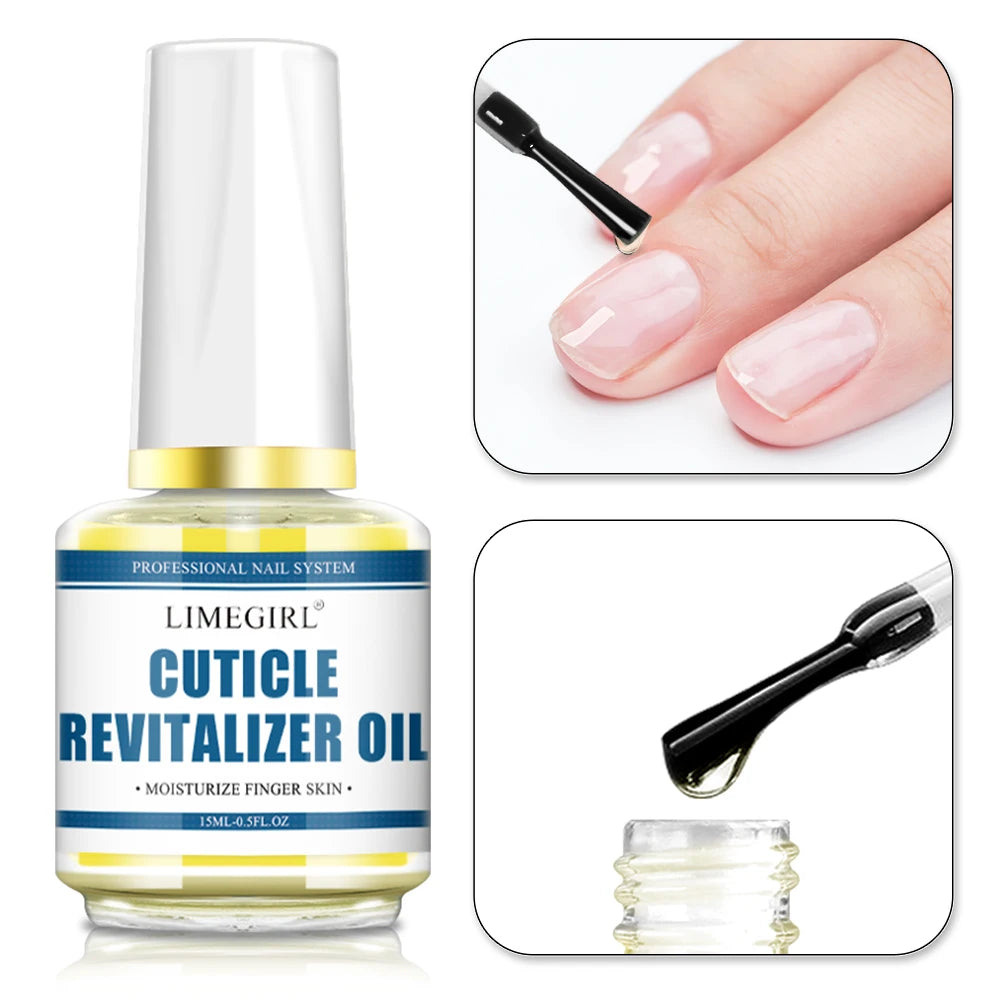 LIMEGIRL 3pcs/Kit Nail Art Soaking Base Coat Clear Coat Nail Polish with Cuticle Nail Care Softener UV Gel Multipurpose Nail Kit