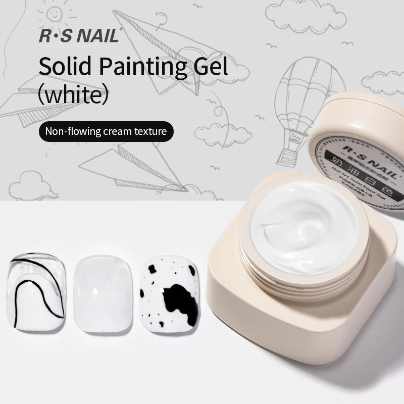 RS NAIL 5g Painting Gel Nail Polish Black White Nail Painting Art Gel Line Flower Drawing Gel Semi-solid UV LED Soak Off Varnish