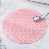 Bathroom Mat Anti-slip Sucker Round PVC Bath Mat with Drain Hole Silicone Bathing Rugs Foot Massage Pad Bathtub Soft Shower Mat