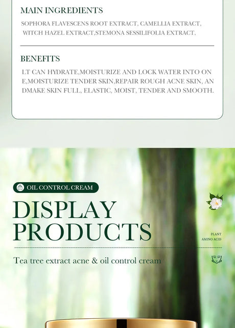 SADOER Tea Tree Acne Removing Face Cream Anti Acne Hydrating Oil Control Moisturizing Facial Creams Face Skin Care Products