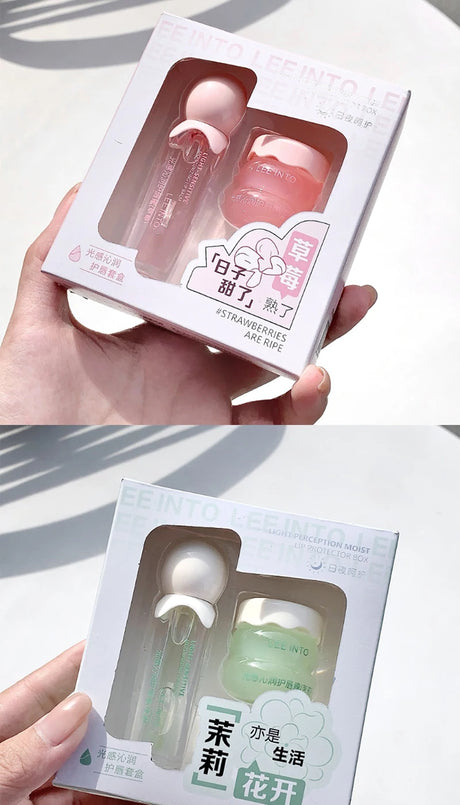 LEE INTO lip balm lip kit moisturizing water light jelly day and night thick lip balm