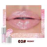 Qibest 8 Colors Moisturizing Diamond Shimmer Glitter Lip Gloss Makeup Sparkling Glitter Liquid Lipstick Pearl Lipgloss Tint