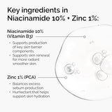 10% Niacinamide 1% Zinc Face Serum 30ml, Oil Control Pore Minimizer, Anti-Acne Dark Spot, Gentle Skin Care for All Skin Types