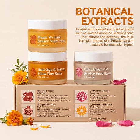 Day Night Skincare Set Moisturizing Repair Skin Barrier Brightening Facial Skins Multi Functional Skincare Eye Face Care Combov