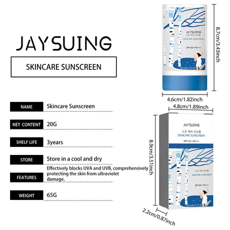 UV Sunscreen Stick Spf50 Lasting Waterproof Moisturize Layer Oil Control Repair Sunburn Antioxidant Skin Sun Protection Cream