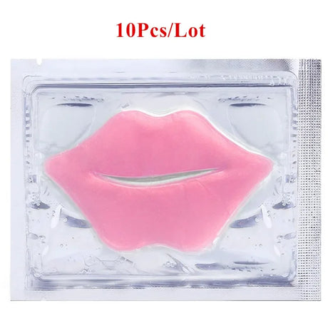 10Pcs Beauty Super Lip Plumper Pink Crystal Collagen Lip Mask Patches Moisturizing Hydrating Lips korean Cosmetics Skin Care