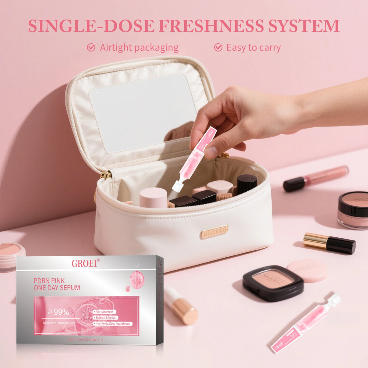 10pcs/Box PDRN Serum Moisturizing Repairs Brightens Reduces Sagging Skin Care Essence Benefits Anti Aging Facial Treatment