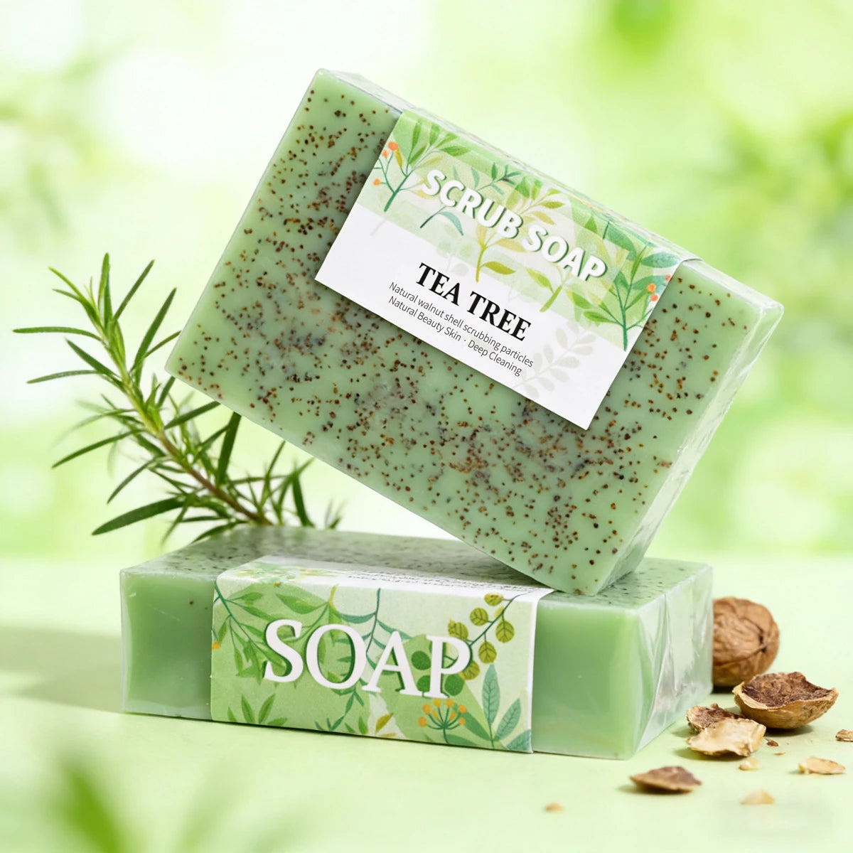 Tea Tree Soap for Face and Body, 100g of Tea Tree Soap Suitable for Daily Use, Suitable for Oily and Dry Skin