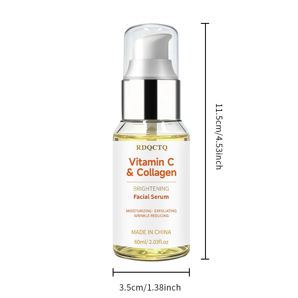 Facial Serum | Vitamin C & Collagen Infused Daily Skin Care Serum, Hydrating & Gentle Exfoliating Facial Treatment for All Skin
