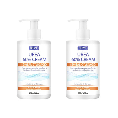 GSWP 60% Urea Moisturising Hand and Foot Cream, Containing Salicylic Acid, Protects and Nourishes Hands and Feet. 250g/500g