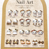 50PCS Nail Parts Charms Cute Cartoon Hello Kitty Nail Art Jewelry Decoration Phone Case Hairpin Manicure Press On Accessories