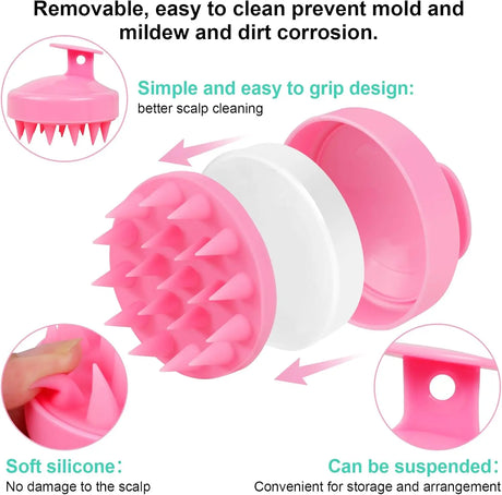1PC Scalp Massage Brush Soft Silicon Hair Brush Massage &amp Cleansing Scalp Brush Scalp Exfoliating Scrub Dandruff Removal Tool