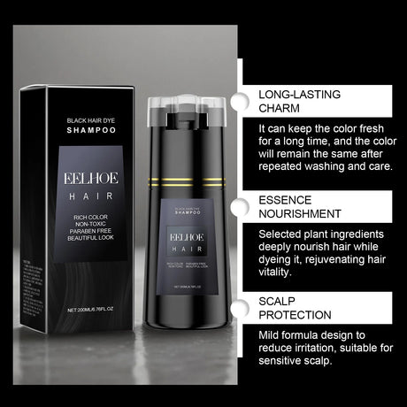 EELHOE Hair Dye Shampoo Nova Hair Instant Dye Shampoo Men Women Quick Easy Safe Hair Color Gray Hair  Coverage Nourish Scalp