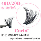 10 boxes of 20D/40D DIY eyelash sets suitable for beginners, with mixed lengths of 10/12/14mm eyelash clusters soft and durable,