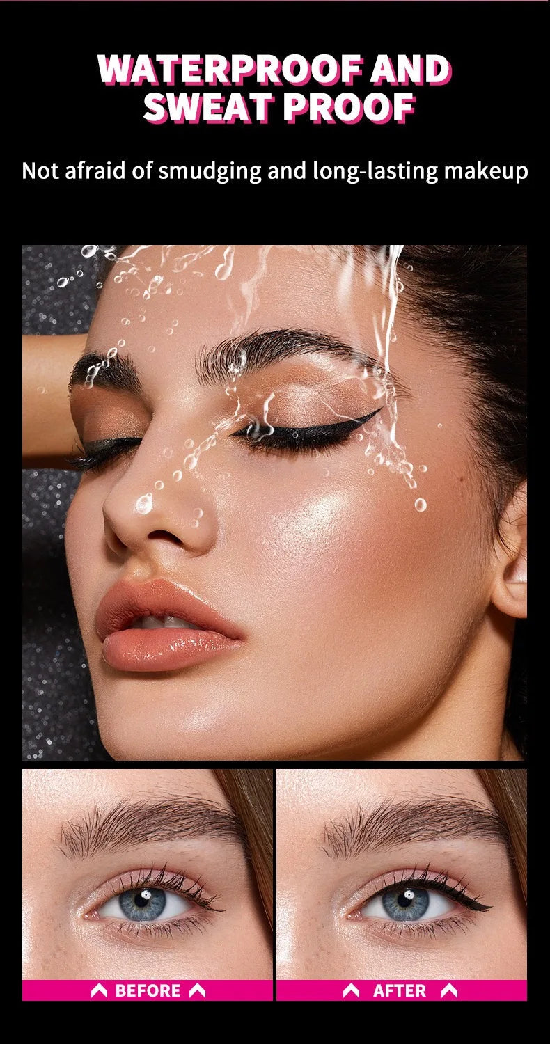 12-pack of best-selling black liquid eyeliners, long-lasting and waterproof, exquisite cosmetics.