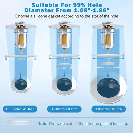 Universal Rebound Drain Plug Filter Basin Pop-up Chrome Sink Filter with Hair Catcher Bathroom Sink Drain Stopper Easy Push Type