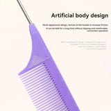 New Three-piece Hair Brush Set Sharp-tail Comb Three-row Hair Comb Steel Needle Mouse Tail Comb Toothbrush Eyebrow Brush Tool