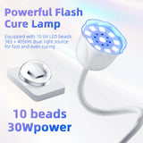 Portable USB UV LED Nail Lamp for Gel Nail Polish - Fast Drying Nail Dryer, Japanese Lotus Style, Hands Safe