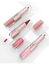 Black Brown Tapered Lip Liner Contour Pencil Double Head Mirror Plumping Lip Glaze Crystal Lip Gloss Sexy Red Lips Tint Makeup