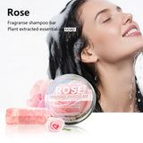 Pink Rose Essential Oil Shampoo Bar, Plant Extract Essence Deep Cleaning Hand Soap, Soft Shampoo and Hair Care Soap