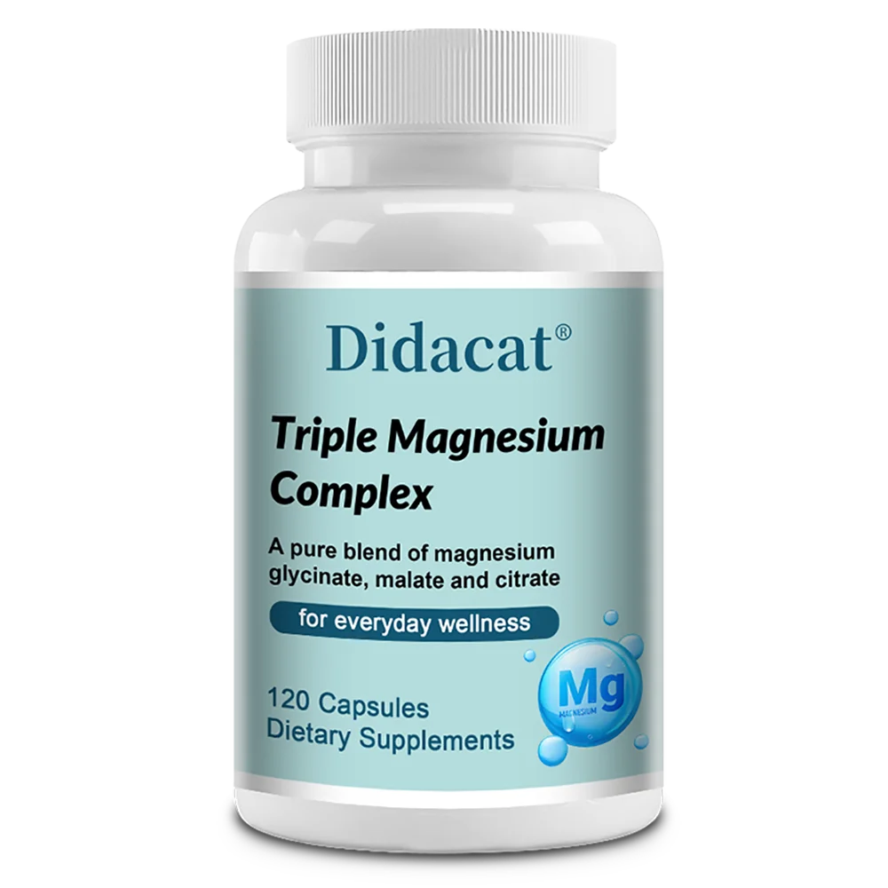 Triple Magnesium Complex Capsules, Supports Bone Strength, Muscle Relaxation, Cardiovascular Wellness and Night Sleep Quality