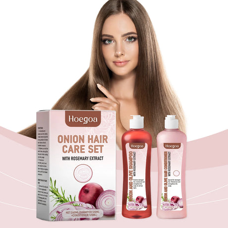 Rosemary Onion Hair Growth Shampoo and Conditioner Set for Dry Damaged Hair Repair | Anti Hair Loss Scalp Treatment, Deep Hydration, Shiny Frizz Control | Shipped from USA Fast Delivery