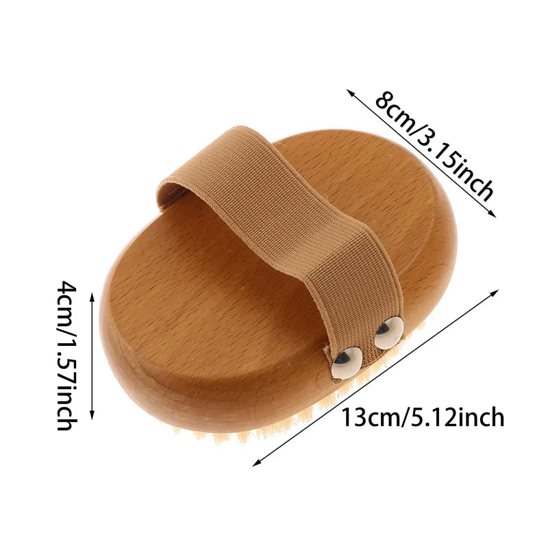 SPA Wooden Body Brush Natural Boar Bristle Organic Dry Skin Body Brush Bamboo Wet Back Shower Brushes Exfoliating Bathing Brush