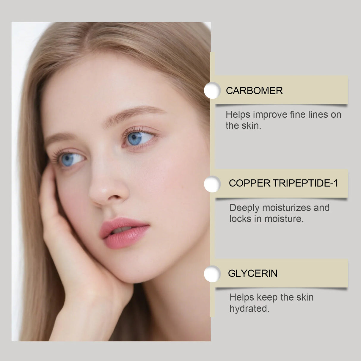 Copper Peptide Serum Hyaluronic Acid Tighten Skin Barrier Repair Deep Hydration Antioxidant Sensitive Dry Skin Face Serum 30ml