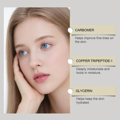 Copper Peptide Serum Hyaluronic Acid Tighten Skin Barrier Repair Deep Hydration Antioxidant Sensitive Dry Skin Face Serum 30ml
