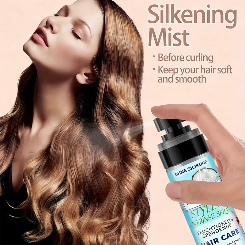 YUITIKUE No-Rinse Styling Hair Spray | With Coconut Oil & Hibiscus Extract | For Dry & Sparse Hair Moisturizing & Styling 100ml
